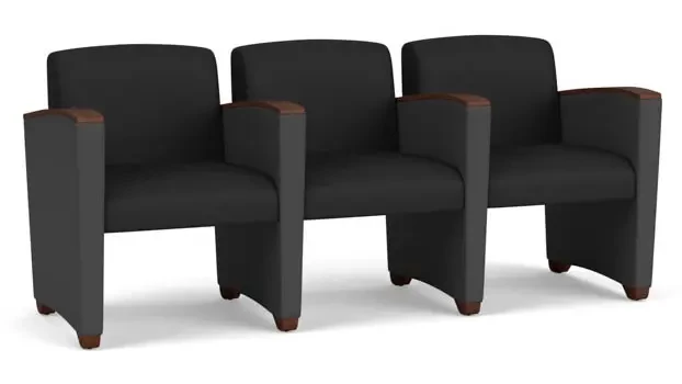 Black Dillon Polyurethane  / Graphite Dillon Polyurethane / Walnut Armcaps, Legs