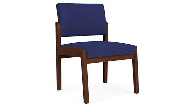 Walnut / Open House Fabric - Cobalt