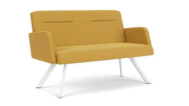 White / Phrase Fabric - Maize