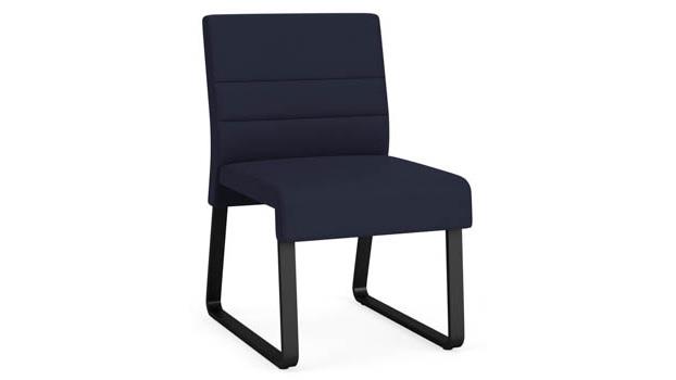 Navy Open House Fabric / Black Steel Finish