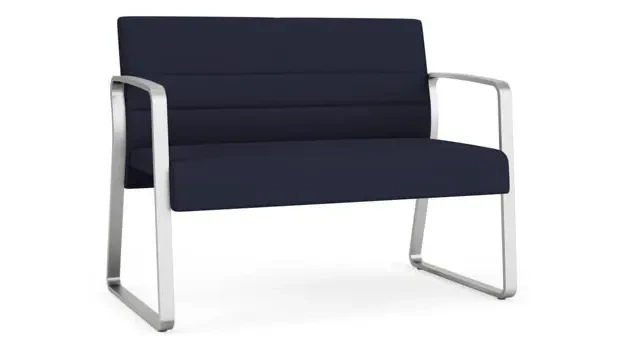 Navy Open House Fabric / Silver Finish