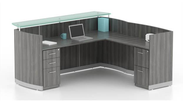 L Shaped Reception Desk Mayline Office Furniture OJA867
