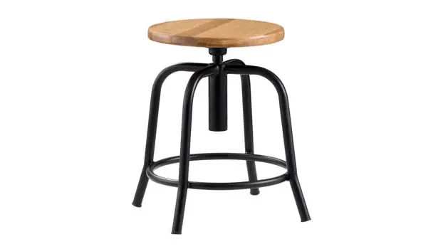 Wood Seat / Black Base