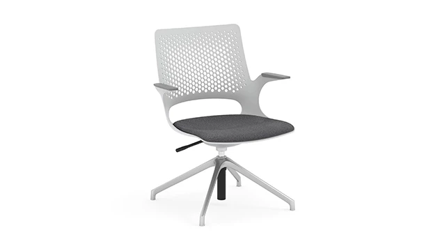 Polished Base - Gray Fabric Seat (Glide Assembly)