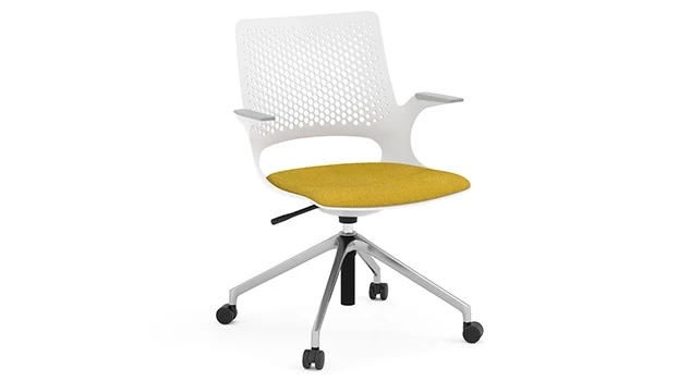 Polished Base - Mustard Seat (Caster Assembly)