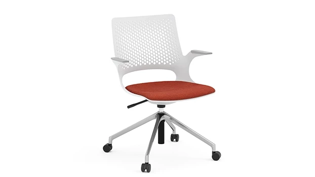 Polished Base - Red Seat (Caster Assembly)