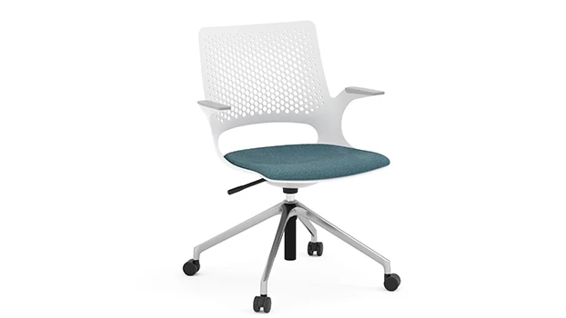 Polished Base - Teal Seat (Caster Assembly)