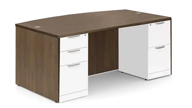 Modern Walnut / White Pedestals