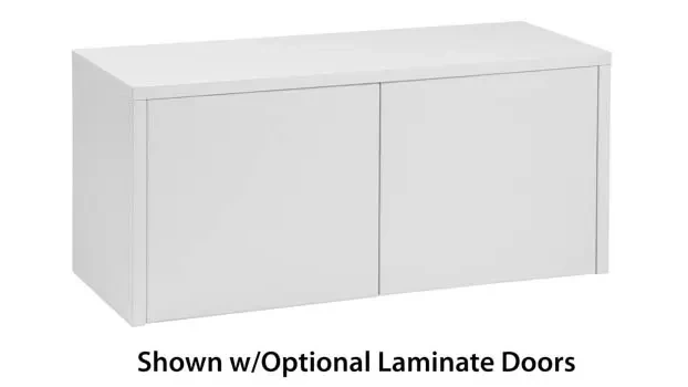 White doors shown in use on wall hanging hutch