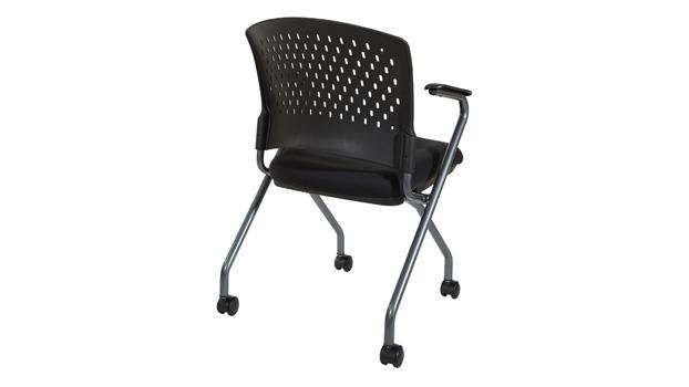 Linen Fabric - Black - Back View - Seat Down
