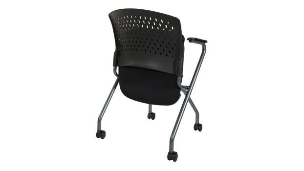 Linen Fabric - Black - Back View - Seat Up