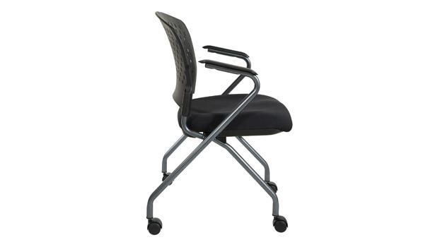 Linen Fabric - Black - Side View - Seat Down