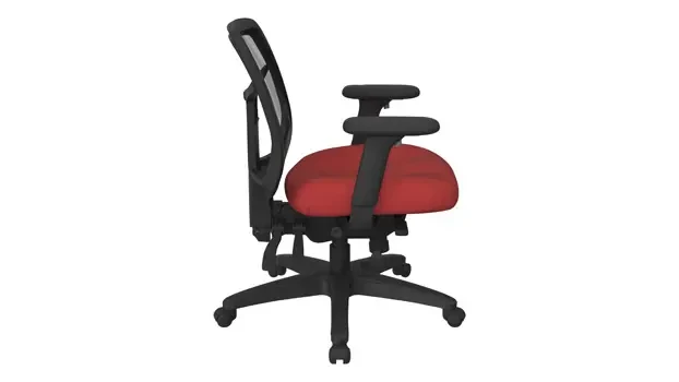 Colored Mesh Fabric - Red - Left Side View