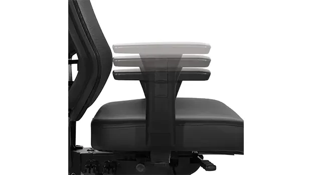 Adjustable height arm rests
