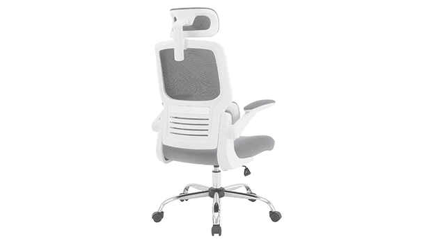 White Frame - Grey Fabric/Mesh - Back View