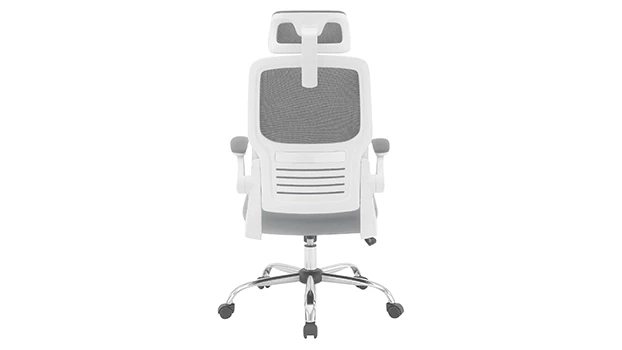 White Frame - Grey Fabric/Mesh - Rear View
