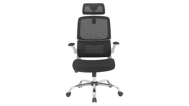 White Frame - Black Fabric/Mesh - Front View
