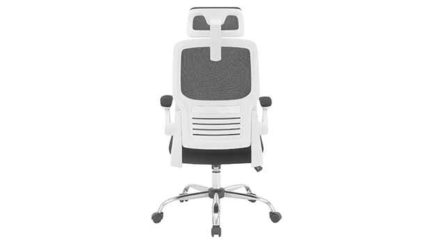 White Frame - Black Fabric/Mesh - Rear View