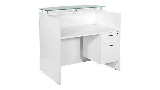 Shown with optional Glass Floating Transaction and Hanging Pedestal