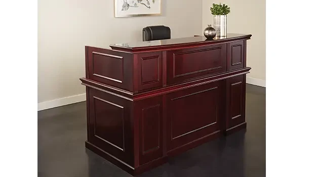 Wood Veneer Reception Desk