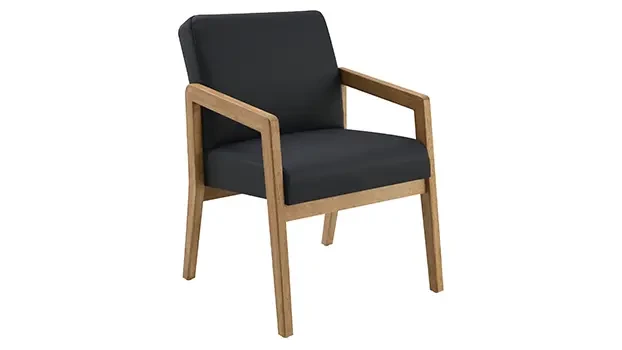 Medium Oak Frame - Black Seat/Back