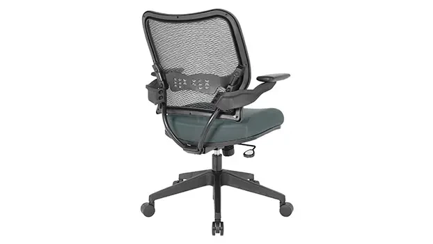 Grey Mesh Fabric Seat Back Left View