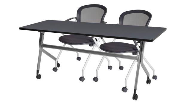 Grey Top / Mahogany Top / Aluminum Base / 2 Chairs