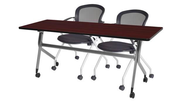 Mahogany Top / Grey Top / Aluminum Base / 2 Chairs
