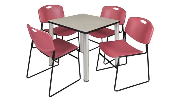 Maple/ Chrome/ Burgundy