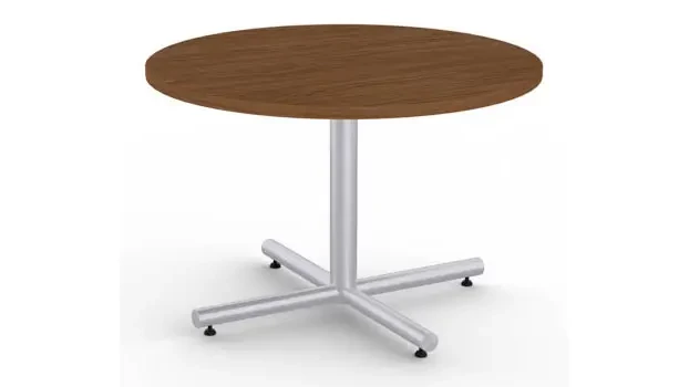 Walnut Top / Metallic Silver Base