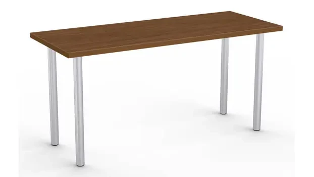 Walnut Top / Metallic Silver Base