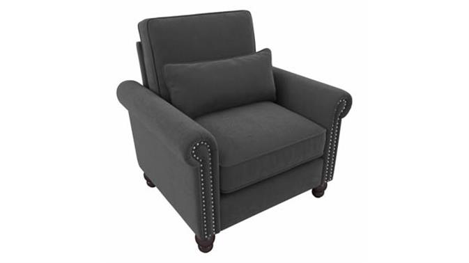 Charcoal Gray Herringbone Fabric