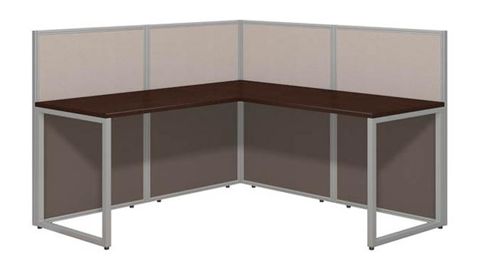 Mocha Cherry Laminate / 2 Tone Gray Fabric Panels