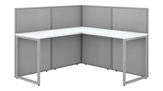 Pure White Laminate / Gray Fabric Panels