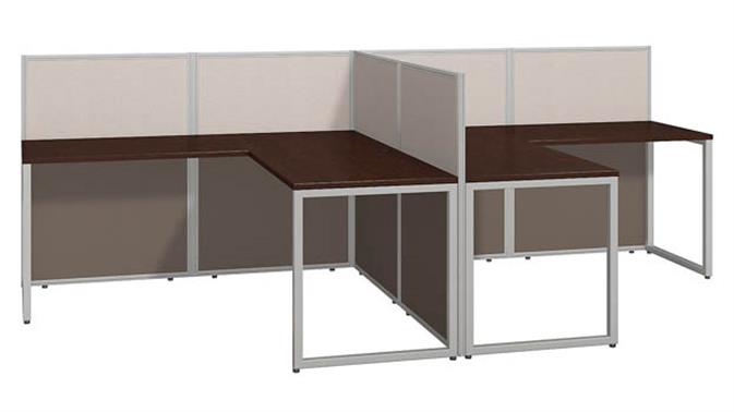 Mocha Cherry Laminate / 2 Tone Gray Fabric Panels