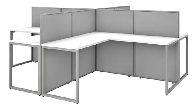 Pure White Laminate / Gray Fabric Panels