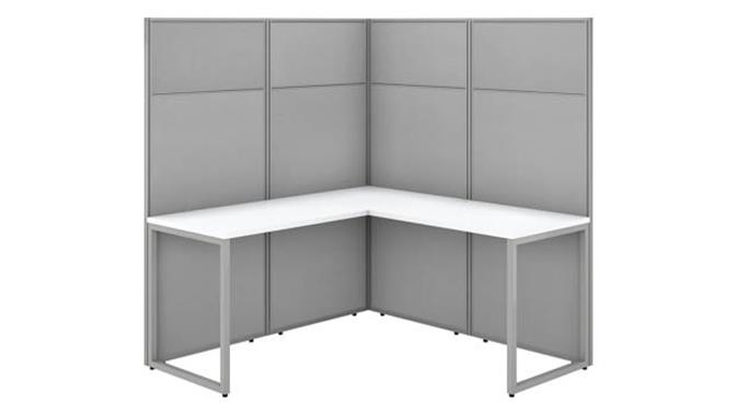 Pure White Laminate / Gray Fabric Panels