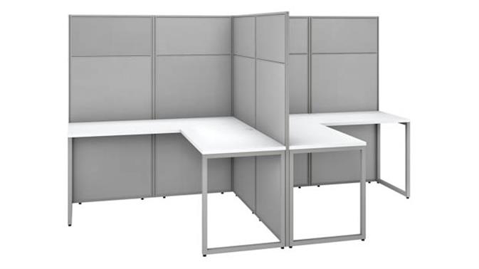 Pure White Laminate / Gray Fabric Panels