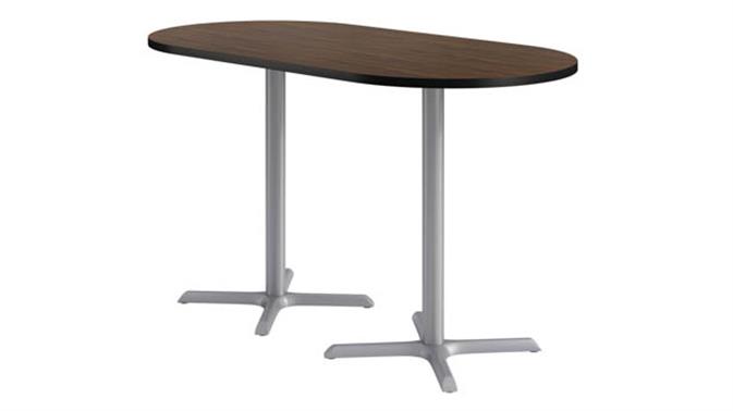 Silver base / Walnut top