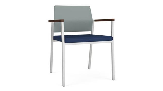 Lucid Dillon Polyurethane / Ocean Dillon Polyurethane / Silver Finish / Riftwood Walnut Armcaps