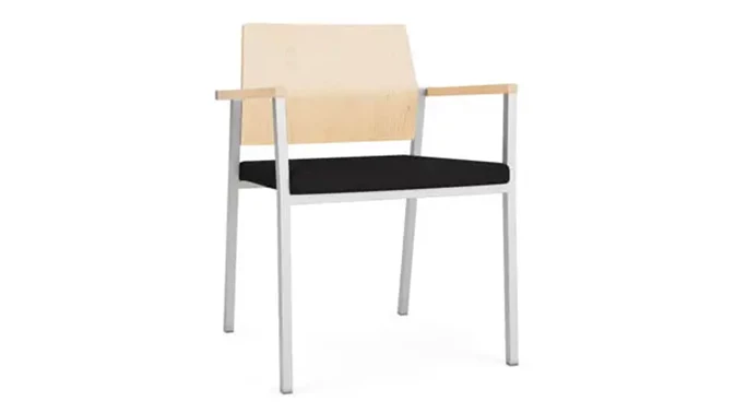 Black Open House Fabric / Silver Frame / Natural Maple