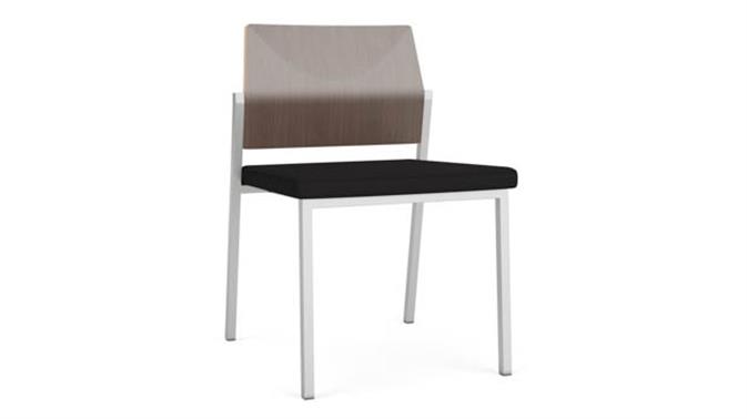 Black Open House Fabric / Silver Finish / Riftwood Walnut