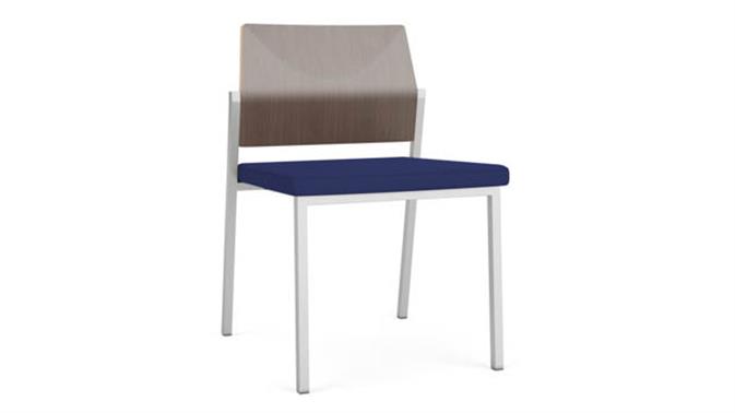 Cobalt Open House Fabric / Silver Finish / Riftwood Walnut