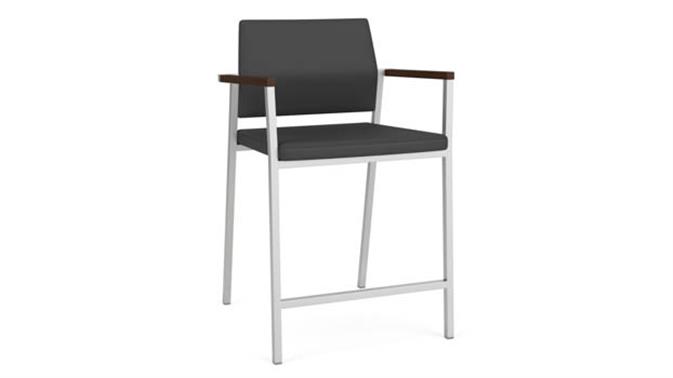 Graphite Dillon Polyurethane / Silver Finish / Riftwood Walnut Armcaps