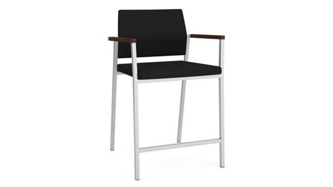 Black Open House Fabric / Silver Finish / Riftwood Walnut Armcaps
