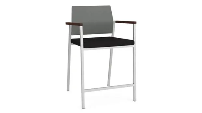 Asteroid Open House Fabric / Black Open House Fabric / Silver Finish / Riftwood Walnut Armcap