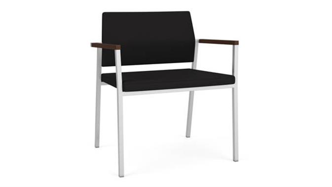 Black Open House Fabric / Silver Finish / Riftwood Walnut Armcaps