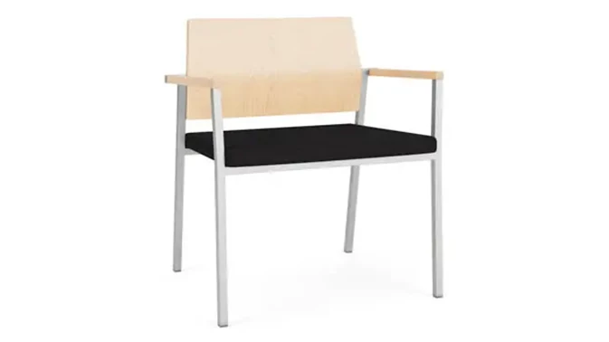 Black Open House Fabric / Silver Finish / Natural Maple