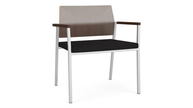 Black Open House Fabric / Silver Finish / Riftwood Walnut