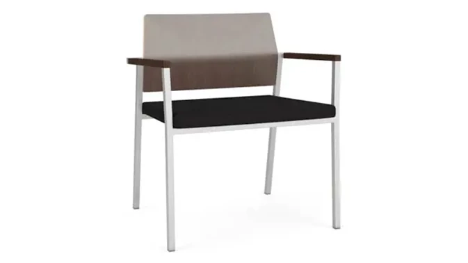 Black Open House Fabric / Silver Finish / Riftwood Walnut